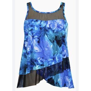 NWT MiracleSuit Sous Marine Mirage Tankini Top Floral Underwire‎ Bra Size 12
